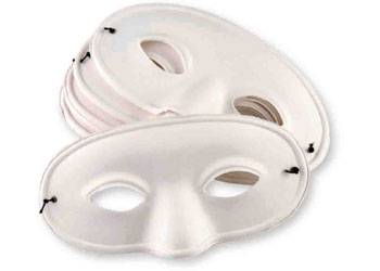 Half Mask Paper Mache With Elastic Pk of 24 - view 2