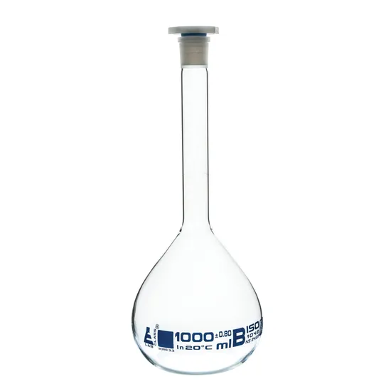 1000 ml Grade B Volumetric Flasks - Pack of 2 - view 2