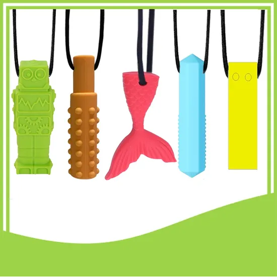 Silicone Chewable Necklaces - Set of 5