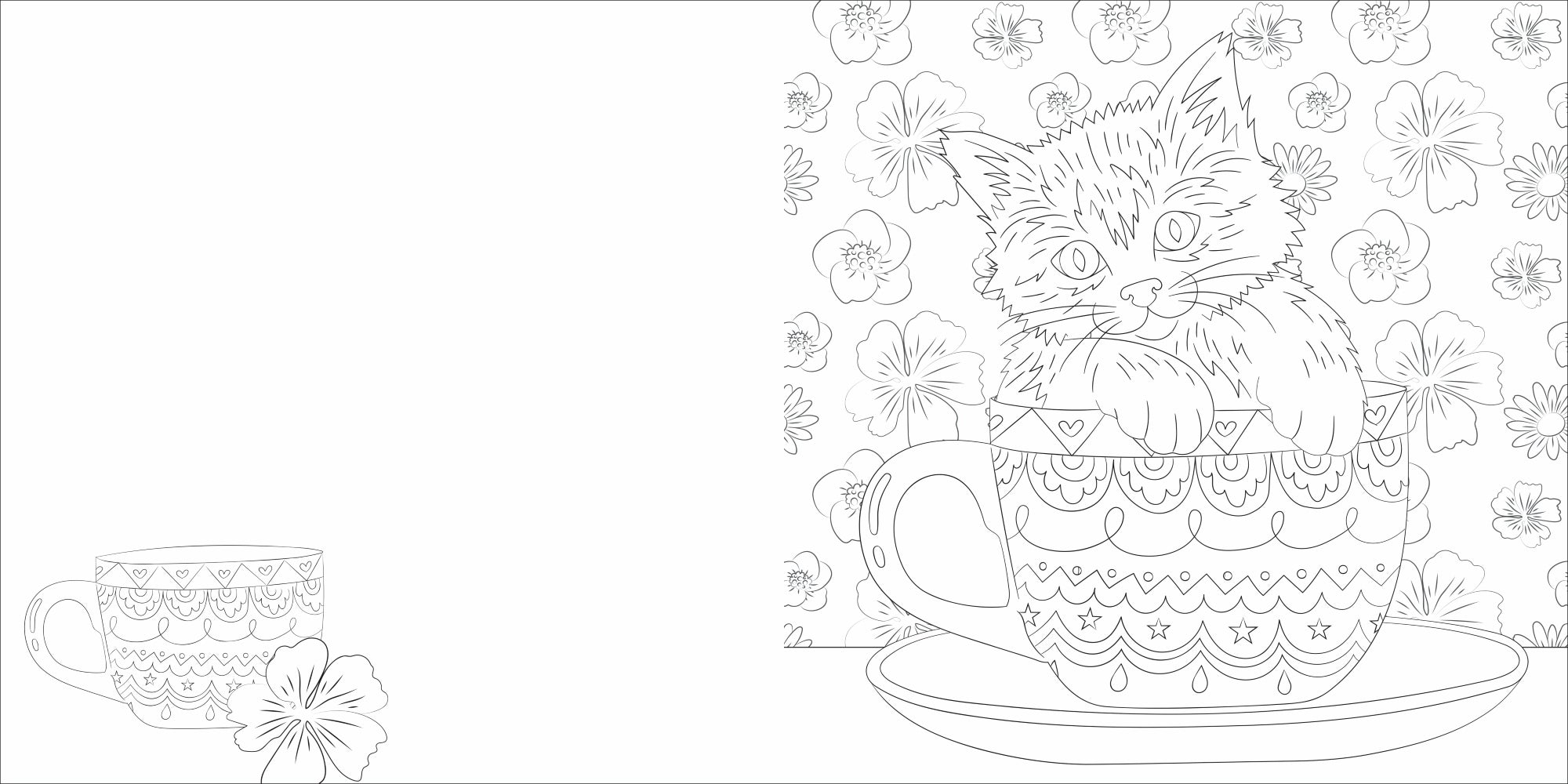 Adult Colouring Book - Cosy Cats — inside page 1