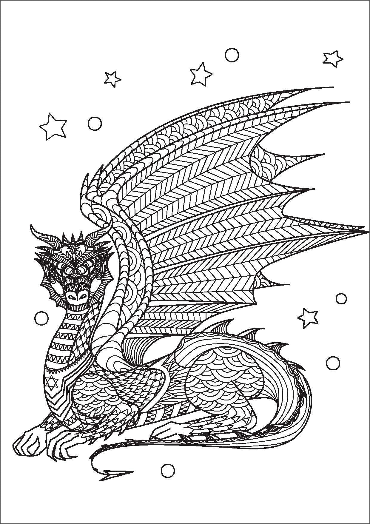 Mindful Colouring - Dragon Tales — inside page 1