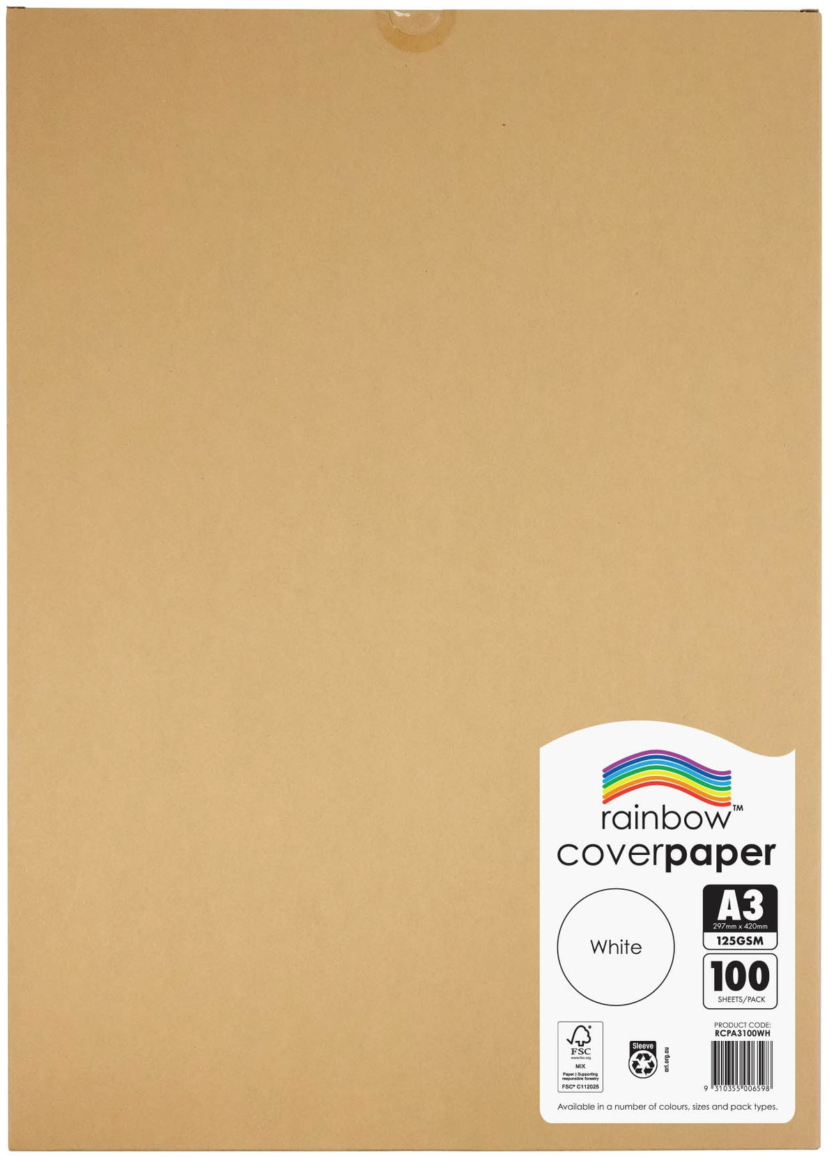 Rainbow Cover Paper (A3) - White (Pack of 100) - view 2