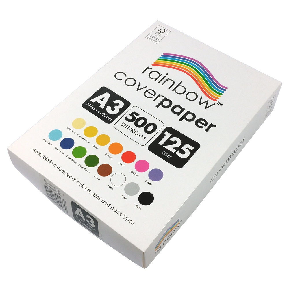 Rainbow Cover Paper (A3) - Black (Ream of 500) - view 2