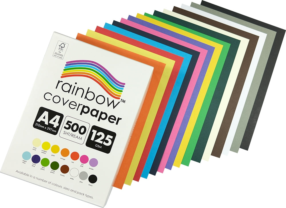 Rainbow Cover Paper (A4) - Assorted Colours (Ream of 500)