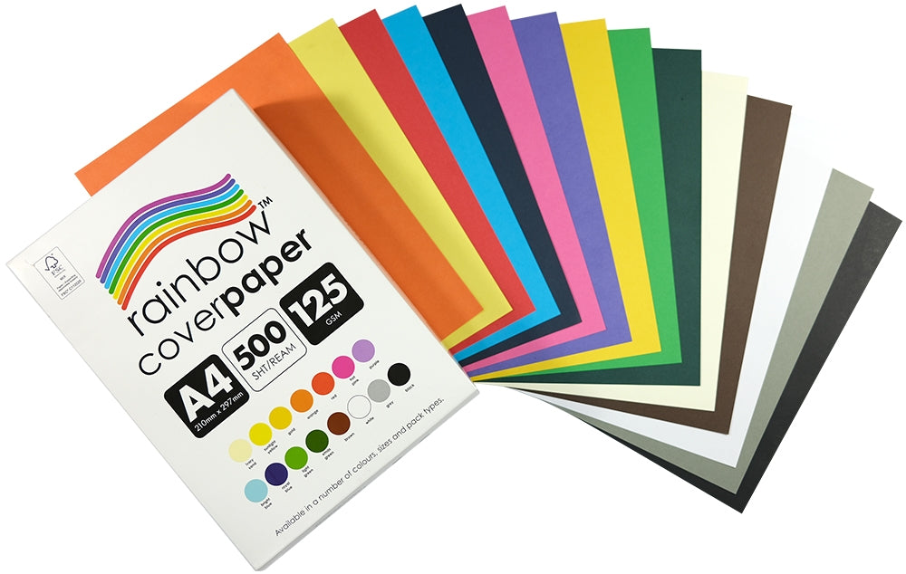 Rainbow Cover Paper (A4) - Assorted Colours (Ream of 500) - view 3