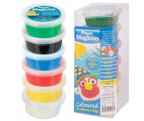 Paper Magiclay - 240g (Canister of 6): Assorted Colours
