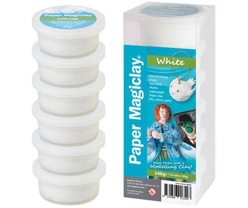 Paper Magiclay - 240g (Canister of 6): White