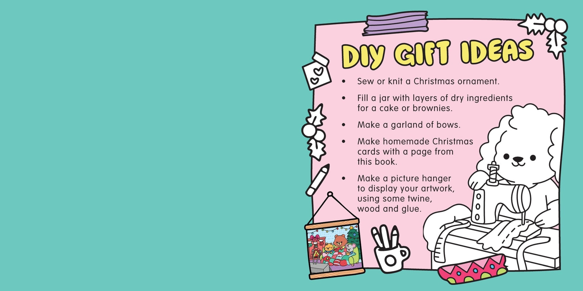 Happy Days - Cosy Christmas Advent Colouring Book (Hardback Edition) — inside page 5