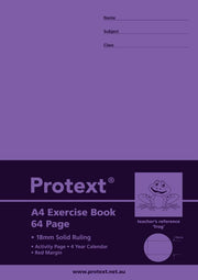 Protext A4 64pg 18mm Solid Ruled Exercise Book (Pack of 20)