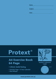 Protext A4 64pg 24mm Solid Ruled Exercise Book (Pack of 20)