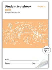 Protext Buff 64pg Plain Student Notebook (Pack of 20)