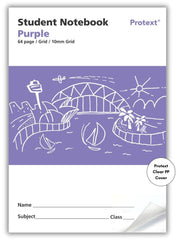 Protext Purple 64pg 10mm Grid Student Notebook (Pack of 20)