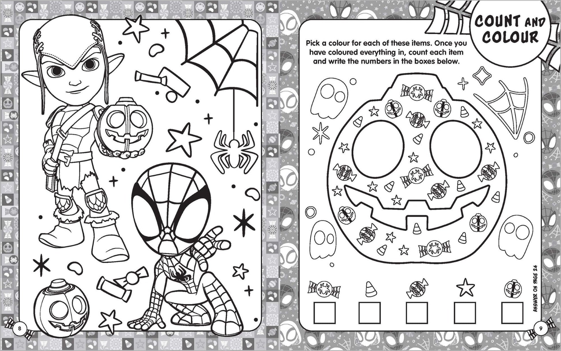 Spidey and His Amazing Friends - Halloween Activity Fun Pack — inside page 2