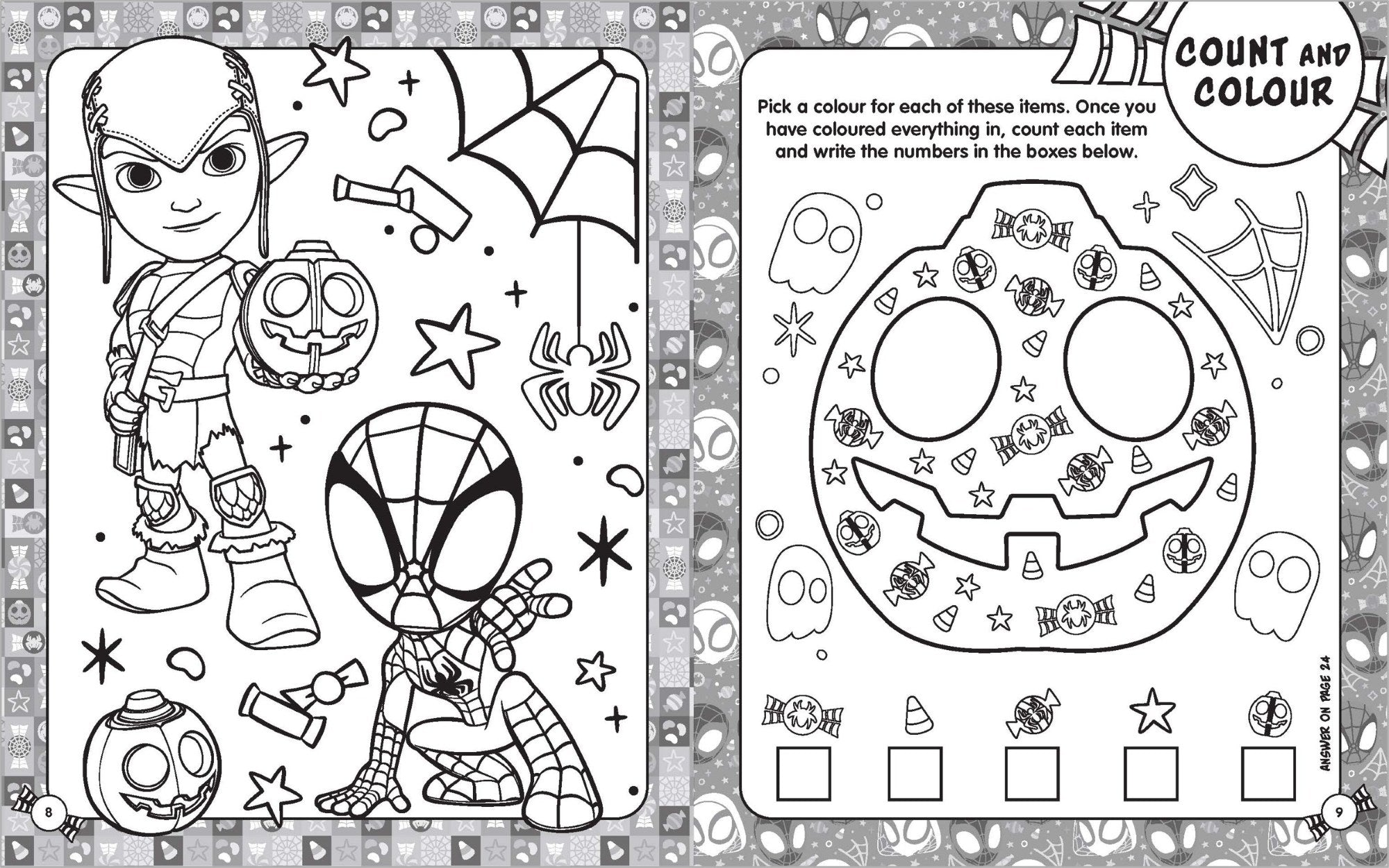 Spidey and His Amazing Friends - Halloween Activity Fun Pack — inside page 2