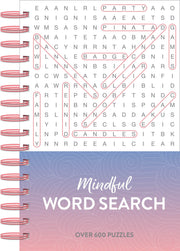 Mindful 600 Puzzles - Word Search - Pink Ombre