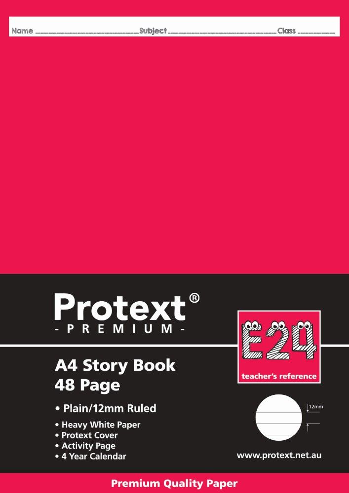 Protext Premium A4 48pg 1/3 Plain/ 2/3 12mm Solid Ruled Story Book