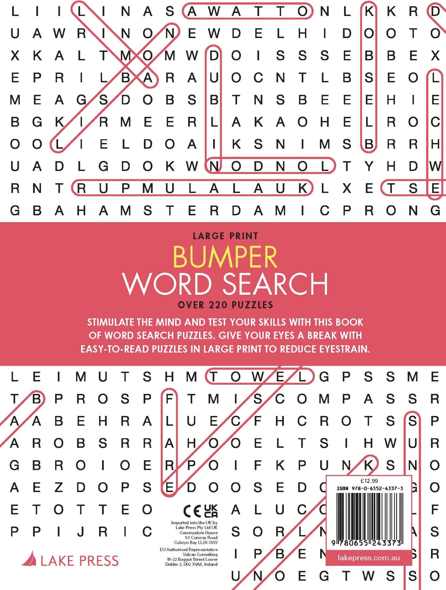 Large Print Bumper Puzzle Book - Word Search (orange banner) — inside page 7