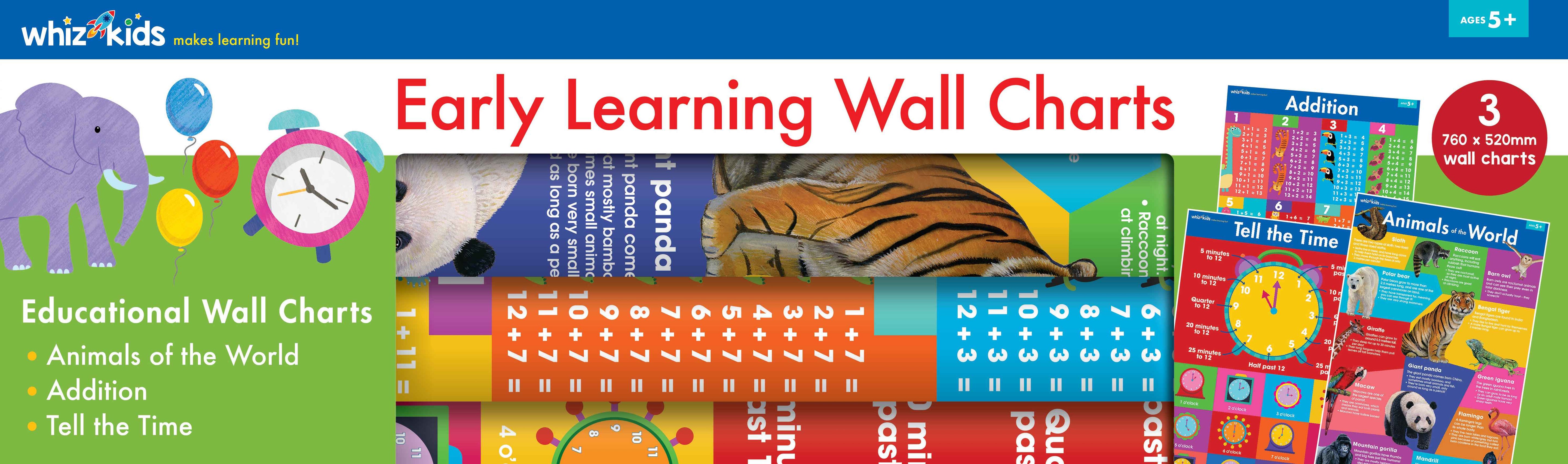 Whiz Kids 3 Pack Wall Charts - Early Learning