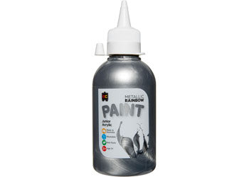 Metallic Rainbow Paint Junior Acrylic Paint 250mL - Silver