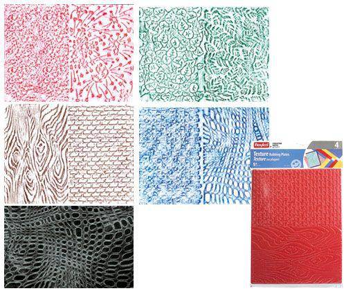 Rubbing Plates - Large Texture (Pack of 4)