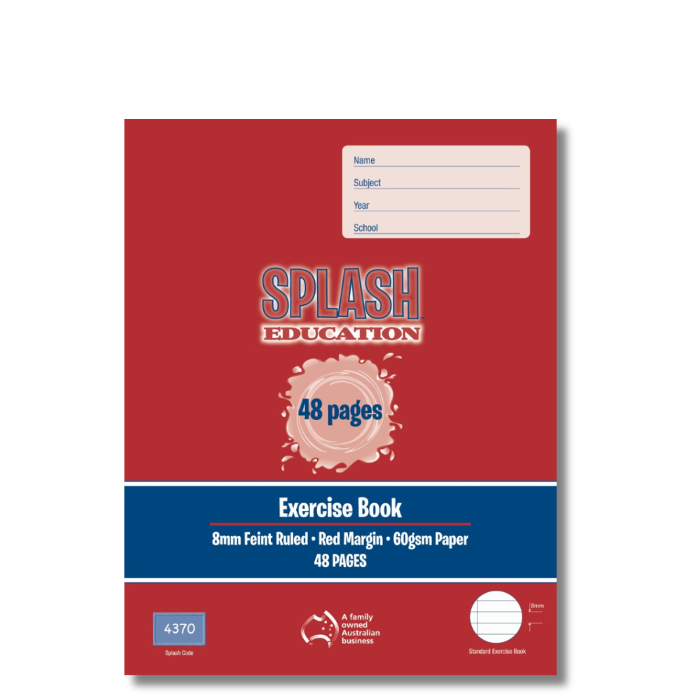 Splash 9*7 48pg 8mm Ruled Exercise Book (Pack of 20)