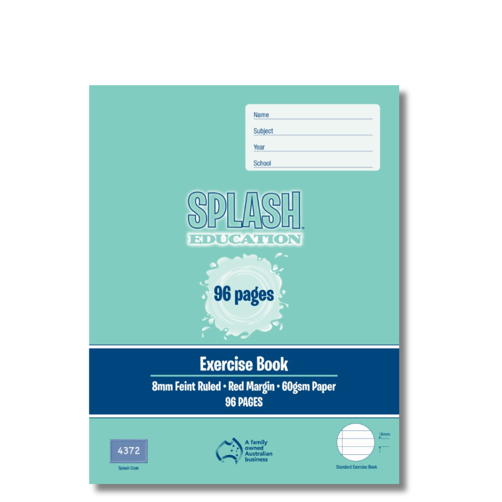 Splash 9*7 96pg 8mm Ruled Exercise Book (Pack of 10)