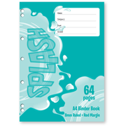 Splash A4 64pg 8mm Ruled Binder Book (Pack of 20)