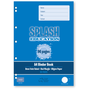Splash A4 96pg 8mm Feint Ruled Binder Book (Pack of 10)