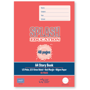 Splash A4 48pg 1/3rd Plain, 2/3rd 12mm Ruled Story Book (Pack of 20)