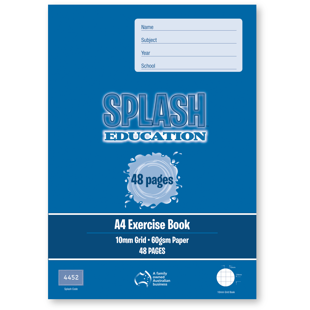 Splash A4 48pg 10mm Grid Book (Pack of 20)