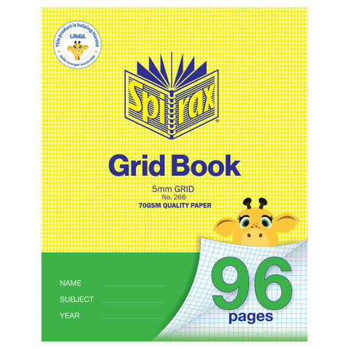Spirax 266 Grid Book 225 x 175mm 96 Page 5mm (Pack of 10)