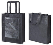 Black Eco Bags with Display Pocket - Small (Pack of 10)