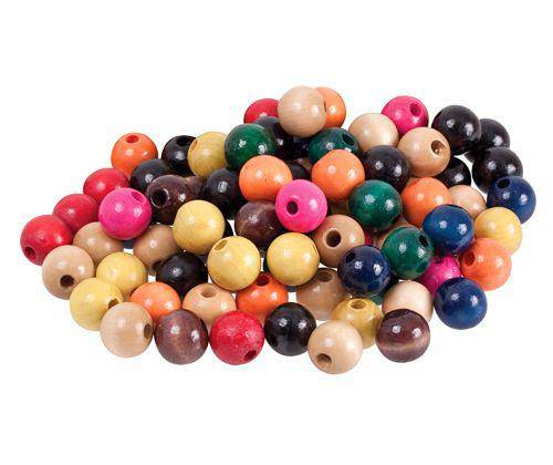 Wooden Beads - Round Assorted (16mm): Pack of 100