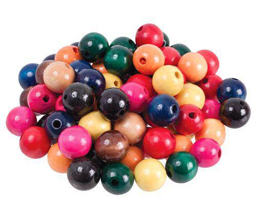 Wooden Beads - Round Assorted (25mm): Pack of 100