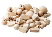 Wooden Natural Beads Assorted Pack of 92