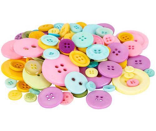 Basics - Buttons: Pastel Colours (Tub of 600g)