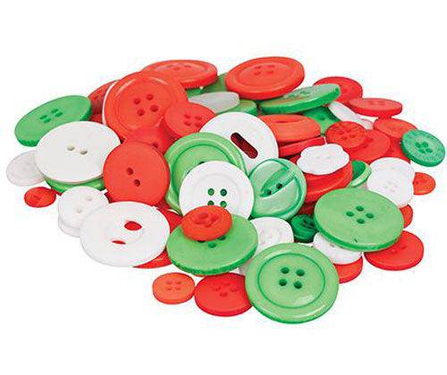 Basics - Buttons: Christmas Colours (Tub of 600g)
