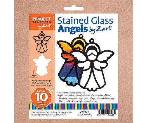 Stained Glass Angels - Pack of 10