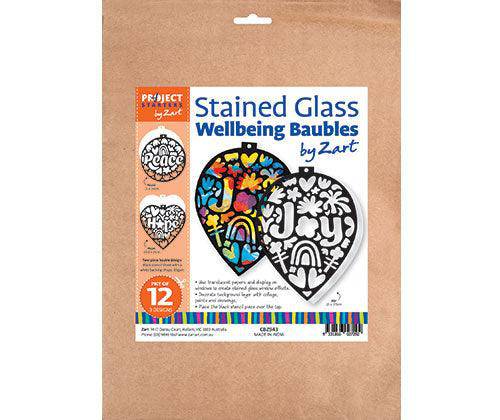 Stained Glass Wellbeing Baubles - Pack of 12