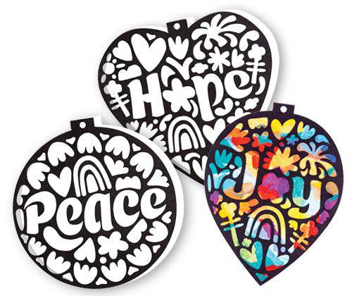 Stained Glass Wellbeing Baubles - Pack of 12