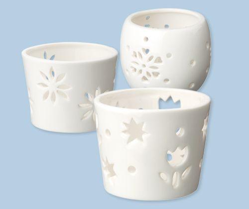 Ceramic Tea Light Holders - Pack of 3