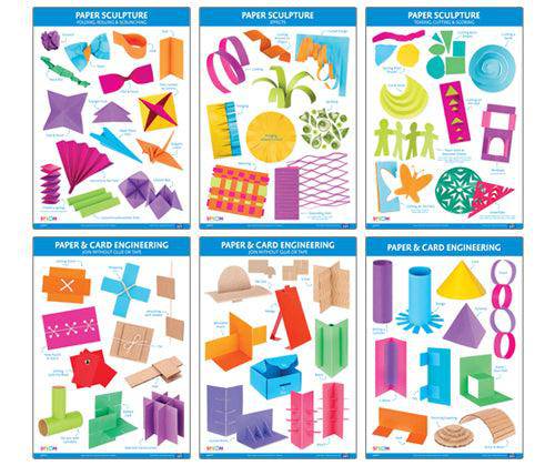 Paper & Cardboard: Skills & Construction Charts A2 - Pack of 6