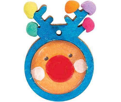 Wooden Reindeer Pendants with Cabochon Pack of 10 - view 5