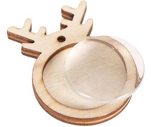 Wooden Reindeer Pendants with Cabochon Pack of 10 - view 3