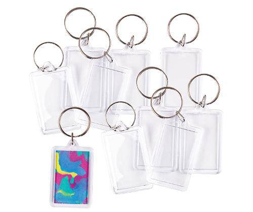 Rectangle Key Ring Tags - Pack of 10