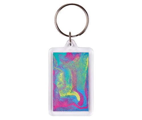 Rectangle Key Ring Tags - Pack of 10