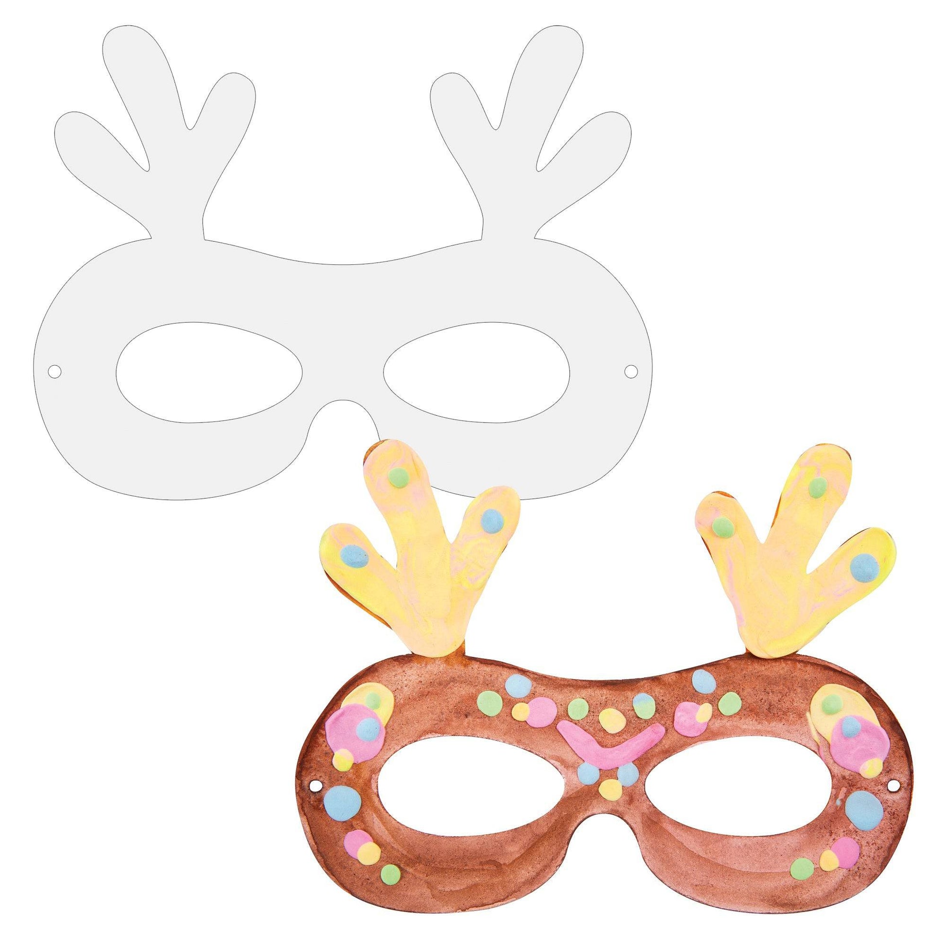 Cardboard Reindeer Face Card Mask Pack of 20