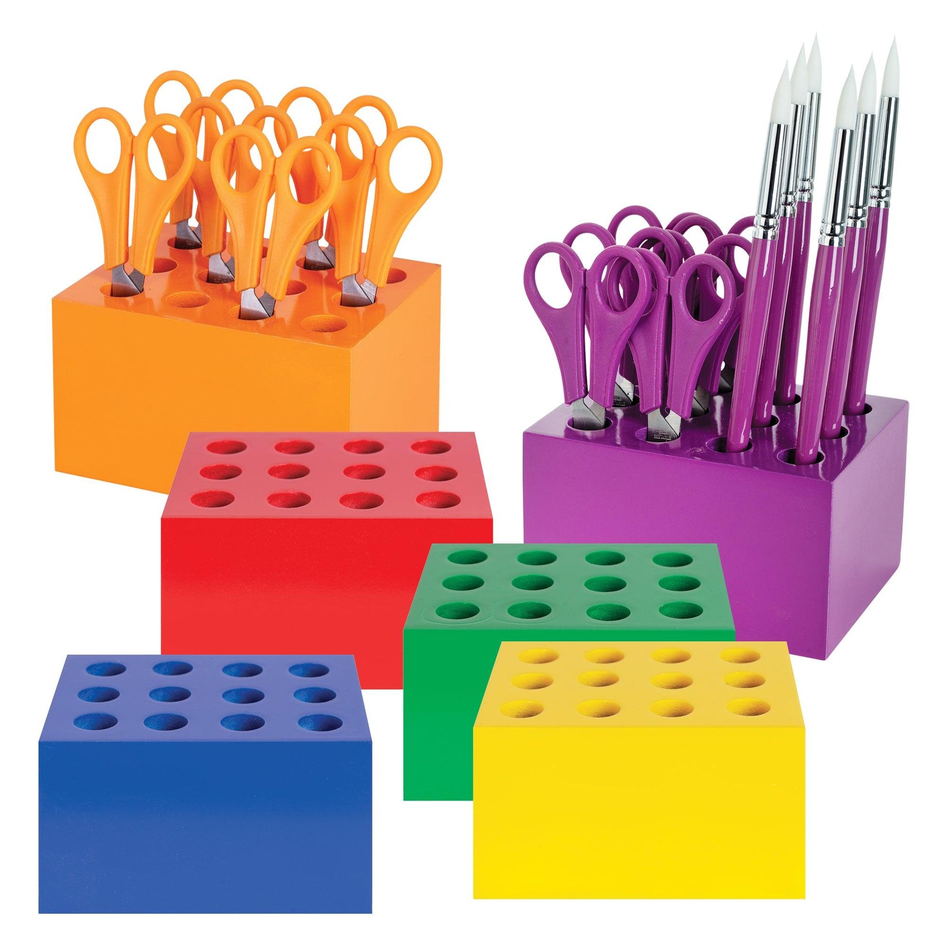 ColourSorts Classroom Organisers by Zart: Scissor & Brush Storage Block