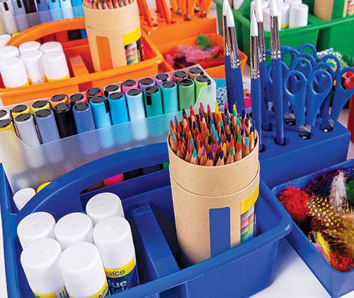 ColourSorts Classroom Organisers by Zart: Scissor & Brush Storage Block
