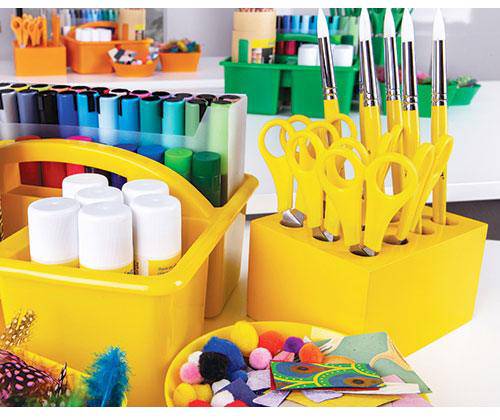 ColourSorts Classroom Organisers by Zart: Scissor & Brush Storage Block